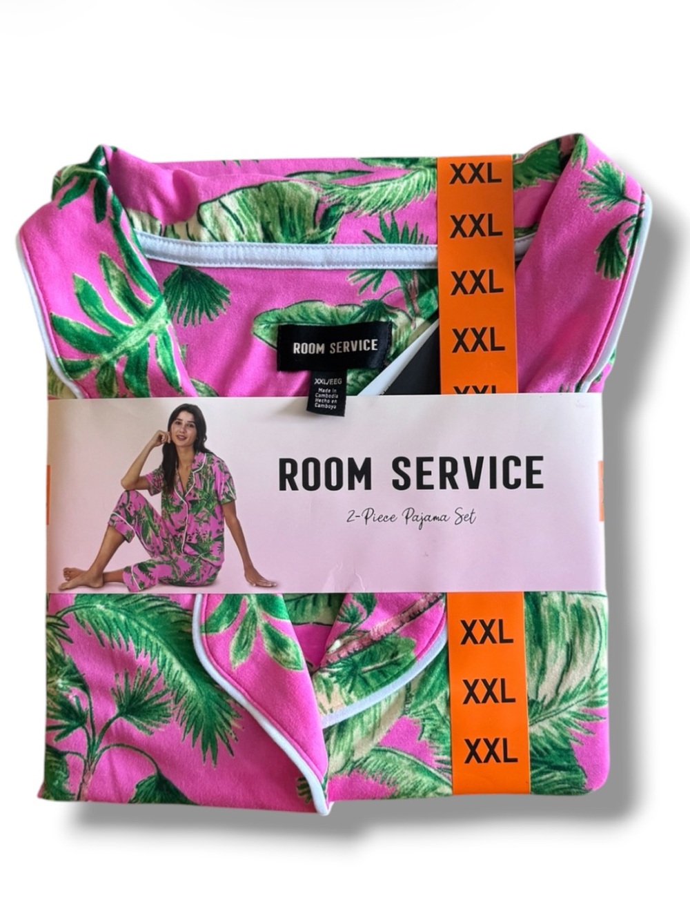 Room Service Women's 2-Piece Capri Pajama Set - Pink Tropical